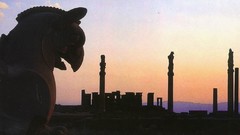 Sunset iran takhte jamshid stone eagle