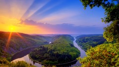 Sunset Landscapes nature Trees