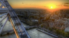 Sunset London sunlight cityscapes Millennium Eye