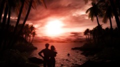 Sunset love Hearts affection