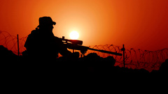 Sunset military snipers