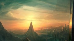 Sunset Mountains Aircraft cityscapes