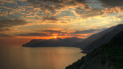 Sunset Mountains clouds Landscapes