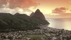 Sunset nature Islands tropical saint lucia