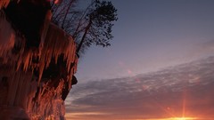 Sunset nature Wisconsin ice cave Lake Superior