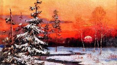 Sunset paintings winter Juliy