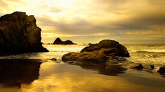 Sunset sand rocks Beaches