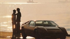 Sunset Sea cars Maserati vehicles classic cars Maserati Merak SS