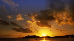 Sunset Sea nature bay sunlight caribbean Saint Martin