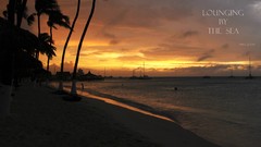 Sunset Sea sun clouds light skies lounging