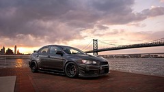 Sunset Sea tuning cars stance piers vehicles black cars 