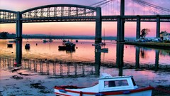 Sunset ships Bridges Isambard