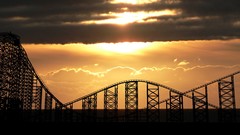 Sunset silhouettes roller coasters