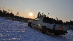 Sunset snow winter white Volvo sweden lens flare Swedish volvo 