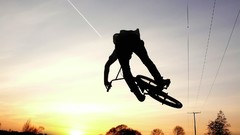 Sunset Sports abstract silhouettes Stunt bmx