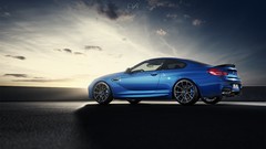 Sunset sun blue clouds cars BMW back monte carlo M6 blue skies 