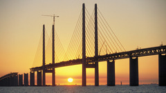 Sunset sun Bridges Sea