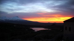 Sunset sun clouds dusk weather mu shadows sunlight skies snowy 