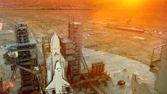 Sunset sun USSR shuttle baikonur deserts Buran shuttle buran