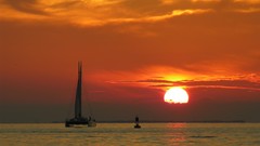 Sunset sun vehicles Sailboats