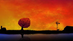 Sunset Trees dark farms