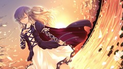 Sunset water dress closed eyes flower petals touhou back to 