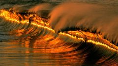 Sunset wave Mexico golden puerto escondido