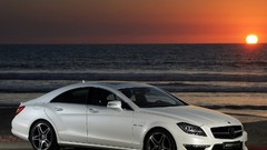 Sunset white cars Mercedes-Benz Mercedes Benz CLS63 AMG