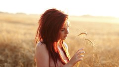 Sunset woman wheat redheads girls in nature Taylor McCutchan 