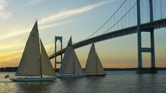 Sunset Yachts Sailboats Bridges vehicles