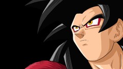 Super Saiyan 4 anime boys Anime dark hair yellow eyes angry