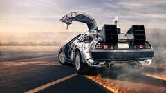 Supercars fire Movies smoke digital art Time Machine vehicle Car