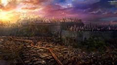 Superman buildings fantasy art