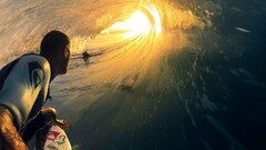 surfing Men Sport Sports surfers sunlight Sea men outdoors water