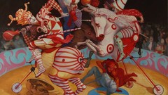 Surrealism Horses paintings Circus artwork traditional art 