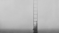 Surrealism woman ladder mist grayscale Lissy Elle