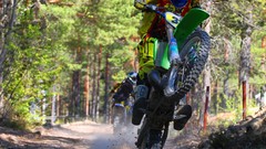 Sweden forests wheelie motorcross kawasaki kx