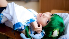 Swim models kochiya sanae touhou cosplay detached sleeves 