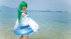 Swim models kochiya sanae touhou cosplay detached sleeves 