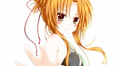 Swords blondes blush anime girls lingerie yellow eyes bra 