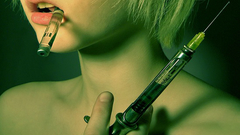 Syringe short hair neck