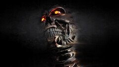t-800 terminator skull endoskeleton digital art cyborg Movies