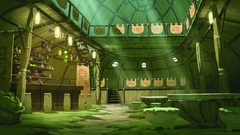 Tables lanterns interior artwork