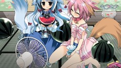 Tails long hair watermelons