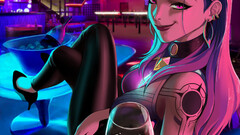 Taois Thu Valorant portrait display Women red wine smug face