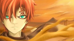 Tattoos green eyes Gaara naruto shippuden Kazekage anime boys 