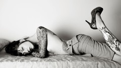 Tattoos models photo shoot Italian Ilaria Pozzi