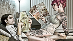 Tattoos reading sex bored
