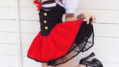 Tattoos redheads cosplay high heels Ivy Snow