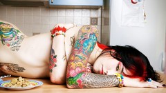 Tattoos redheads nude artistic laying on side Jane Doe